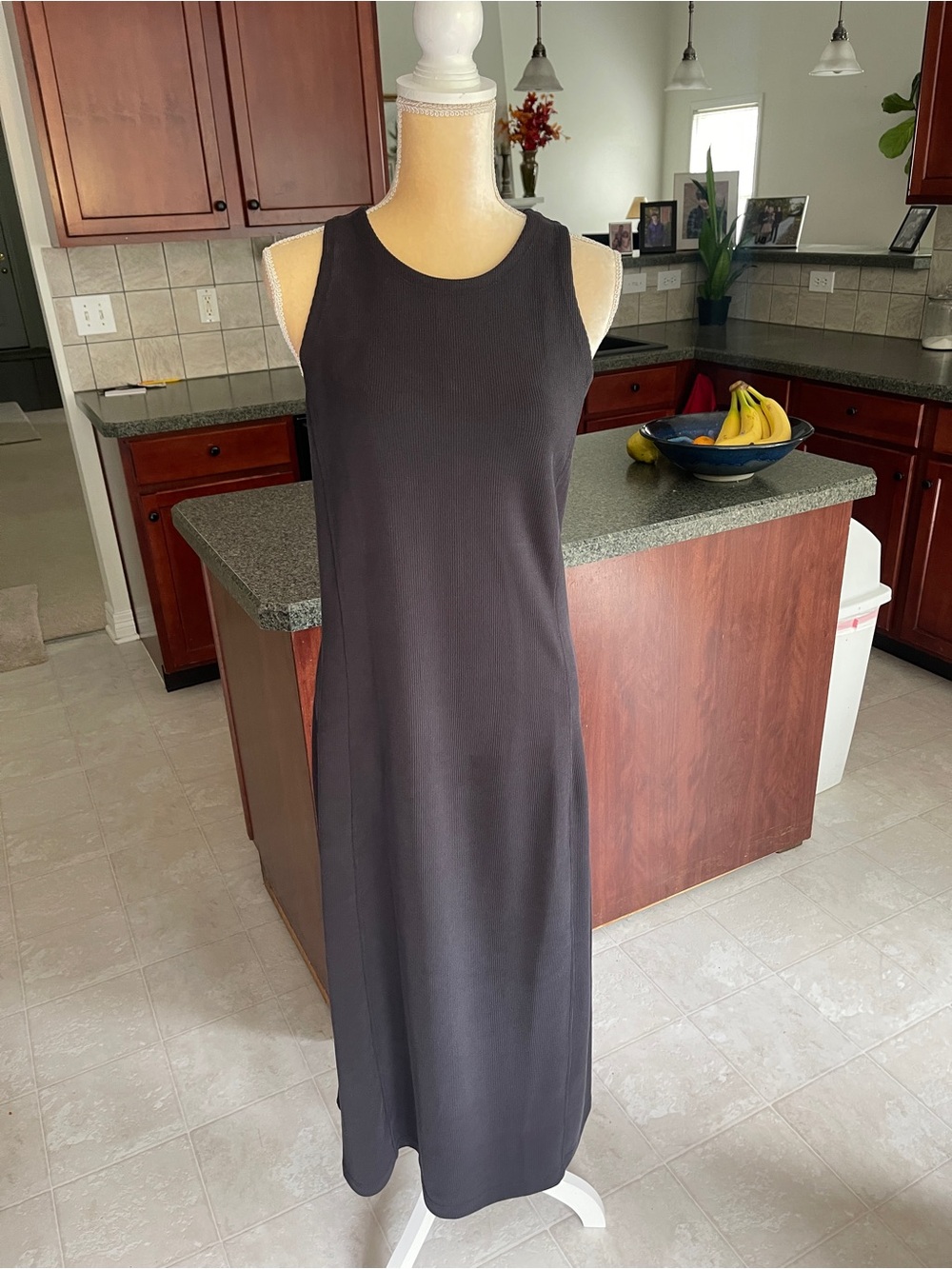 Athleta SeaSoft Midi Dress in Navy - sz L tall  - NWT - Picture 3 of 12